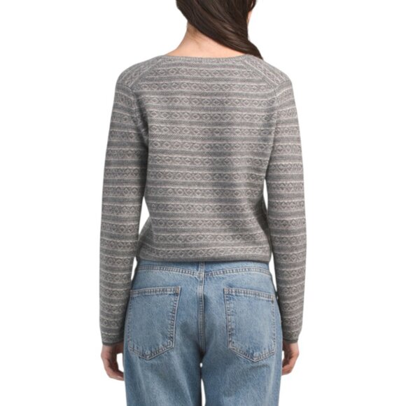 VINCE Cashmere Fair Isle V-neck Sweater - Picture 2 of 3